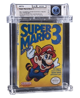 1990 NES Nintendo (USA) "Super Mario Bros. 3" Left Bros (First Production) CIB Video Game - WATA 9.4